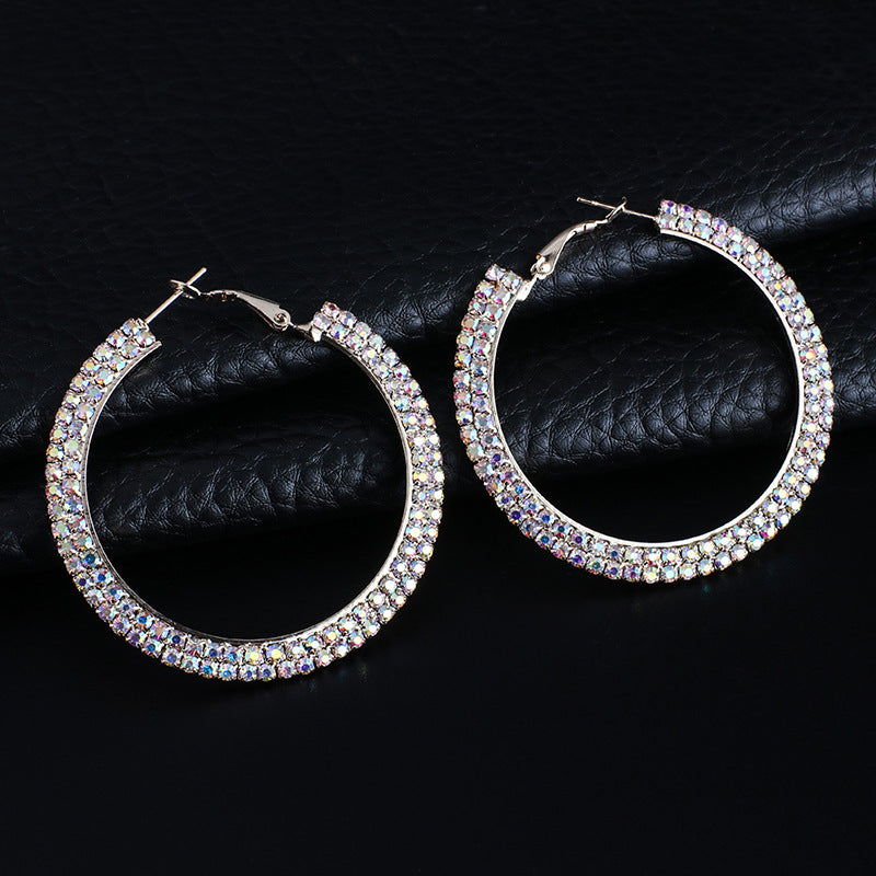 Luxury Round Crystal Hoop Earrings for Women